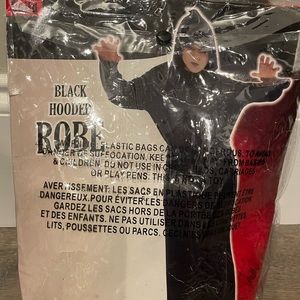 Kids black hooded robe